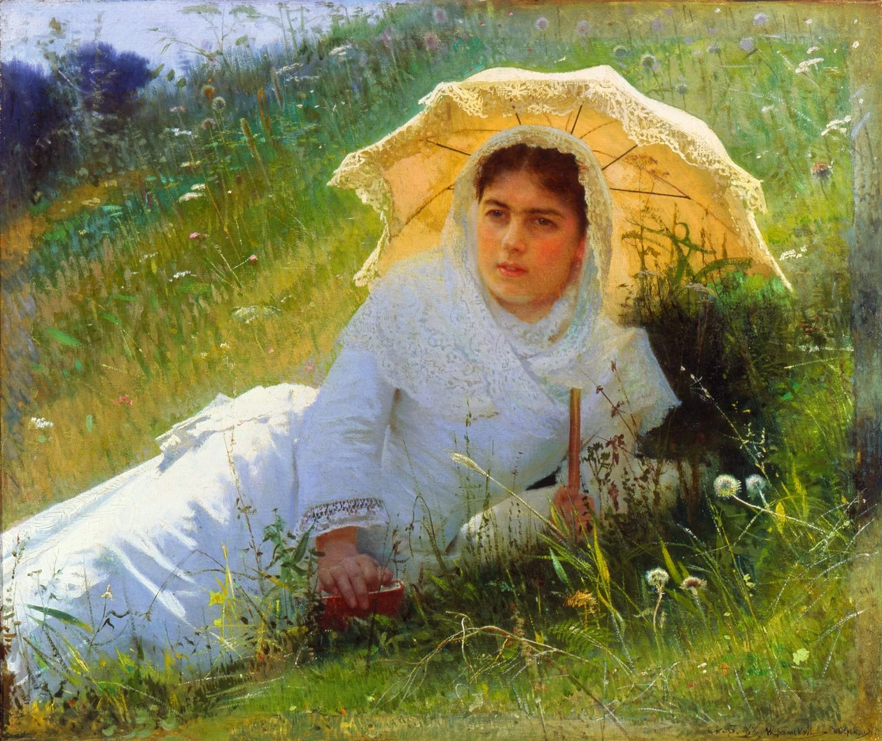 Ivan Kramskoy - Una Giornata Calda sull'Erba. Mezzogiorno
